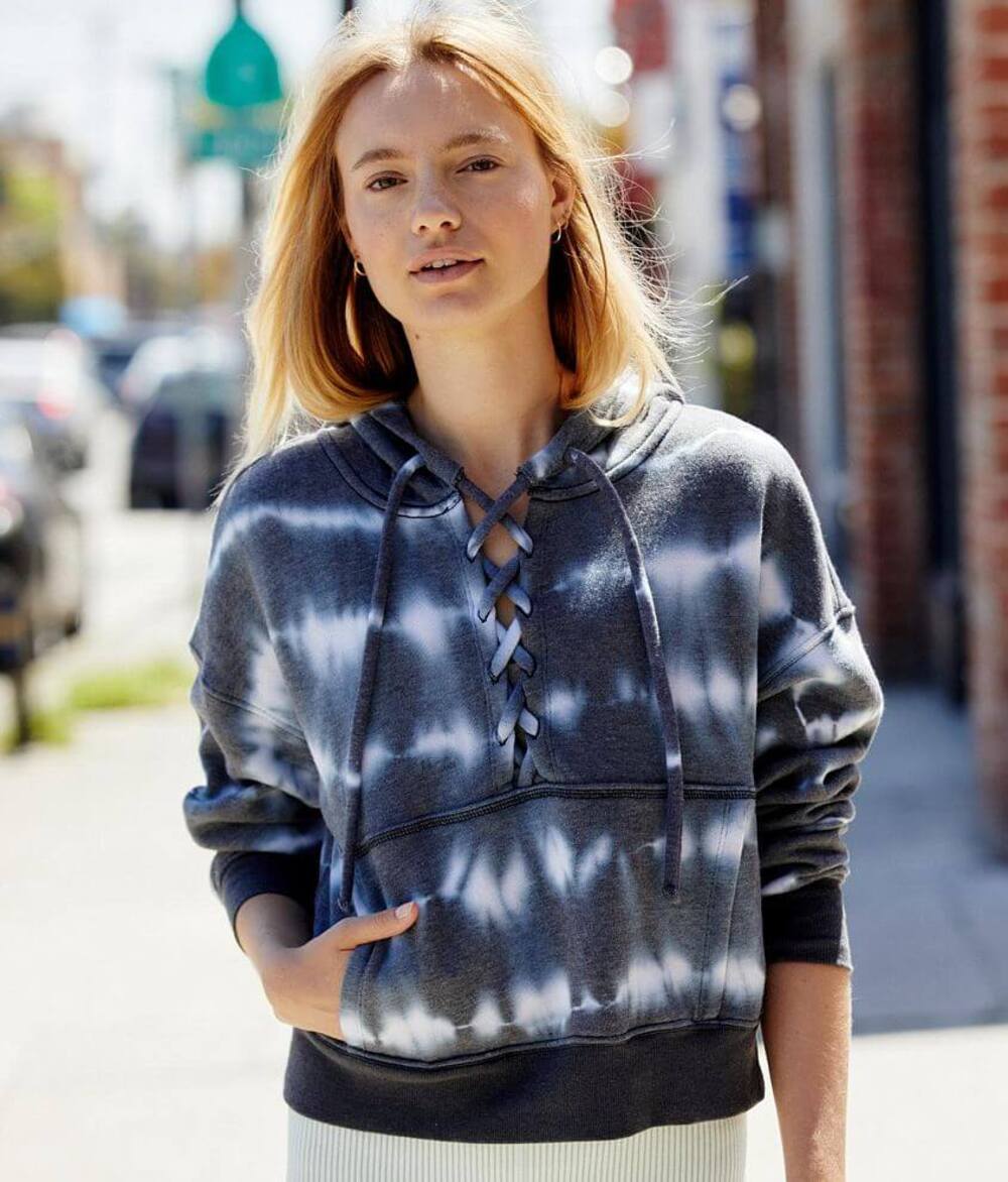 Free People Movement Tie Dye Believer Hooded Lace Up Sweatshirt